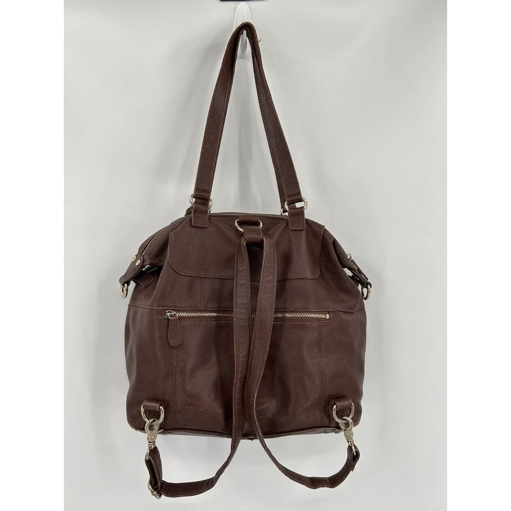 Lily Jade Shaylee Camel Leather Diaper Bag Convertible‎ Tote Backpack Insert Pad